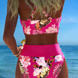 Jolina™ | Bikini de dos piezas con estampado floral y contraste
