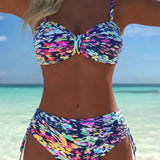 Elina™ | Bikini de estampado abstracto con tirantes finos