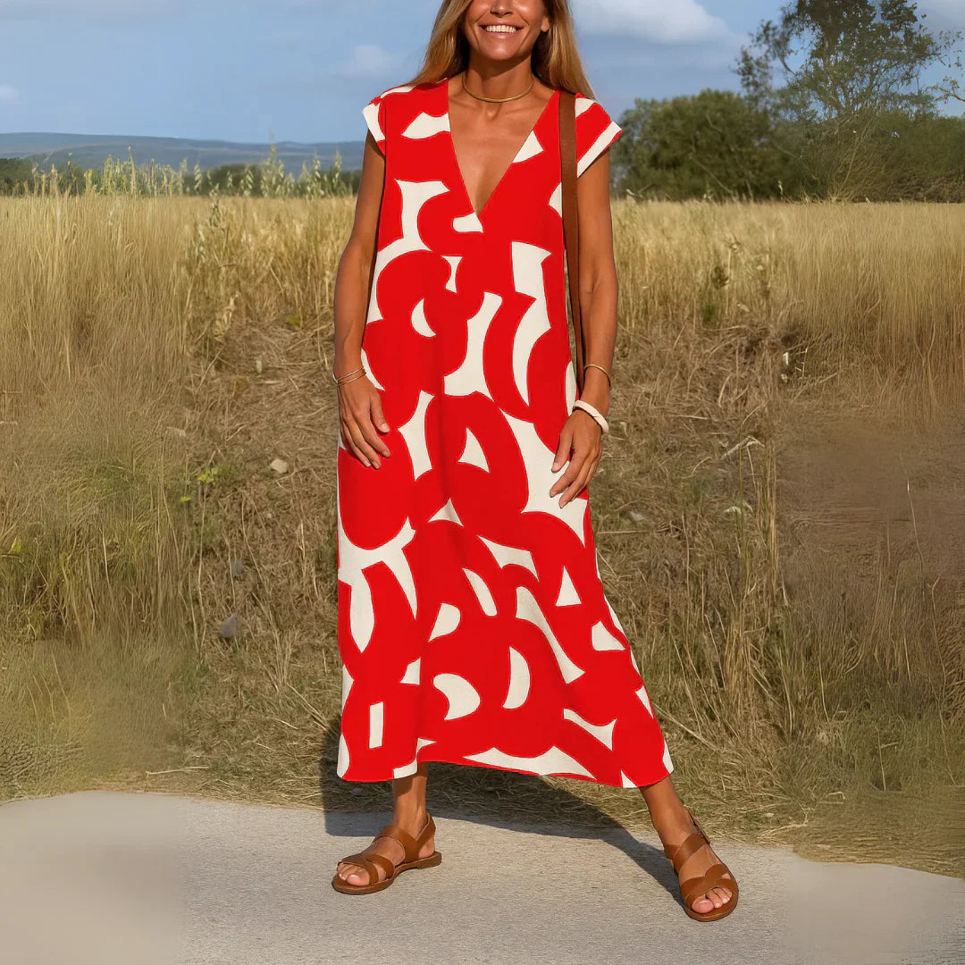 Tatiana™ | Vestido maxi con detalle calado