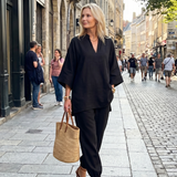 Georgiana™ | Túnica con escote en V y pantalón fruncido