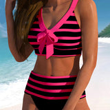 Martina™ | Bikini de rayas de cintura alta