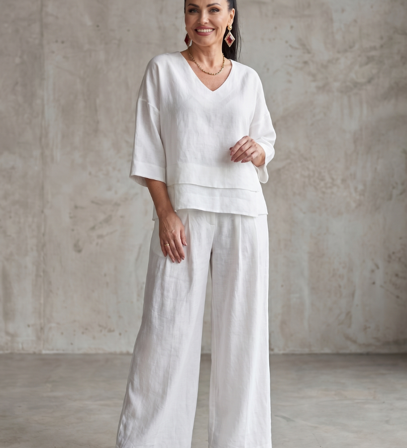 River™ | Conjunto de Top en Capas y Pantalón de Pierna Ancha