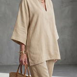 Georgiana™ | Túnica con escote en V y pantalón fruncido
