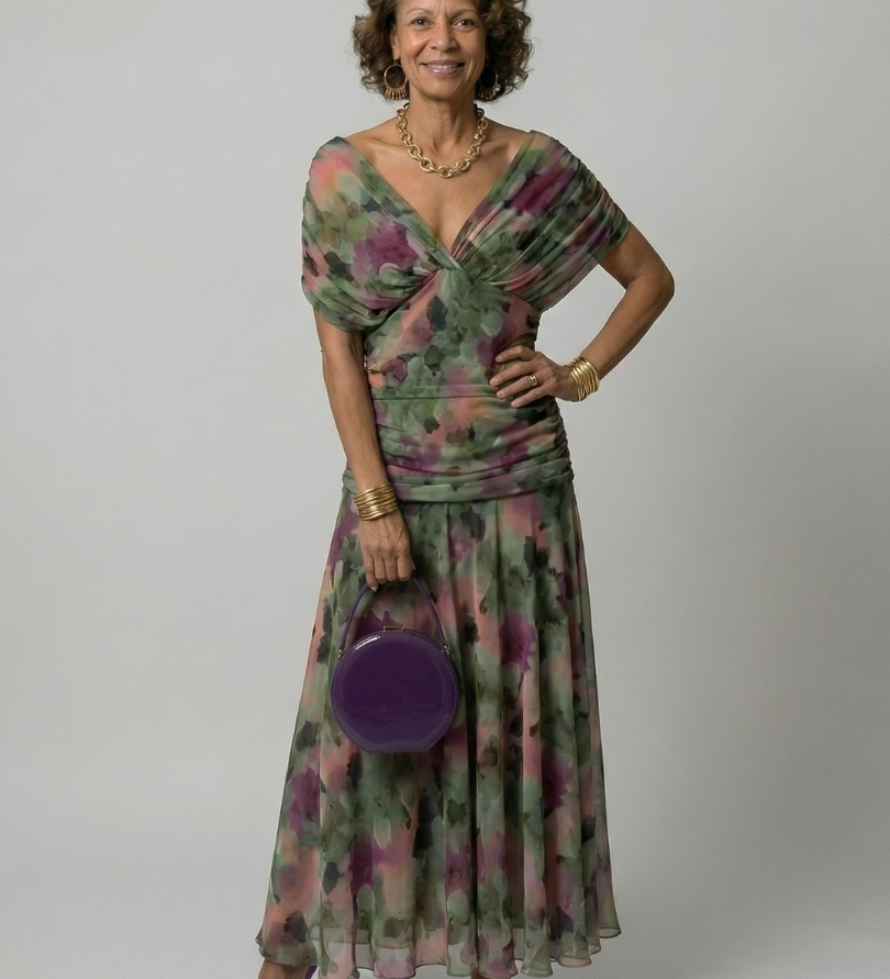 Calen™ | Vestidos midi fluidos de hombro descubierto