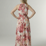 Sylin™ | Vestido midi fruncido con cuello halter