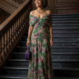 Calen™ | Vestidos midi fluidos de hombro descubierto