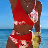 Jolina™ | Bikini de dos piezas con estampado floral y contraste