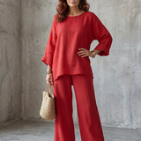 Prue™ | Conjunto de túnica holgada y pantalones de pierna ancha