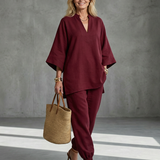 Georgiana™ | Túnica con escote en V y pantalón fruncido