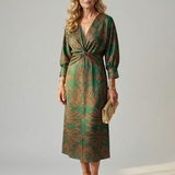 Lune™ | Vestido midi envolvente de color natural