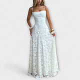 Emberly - vestido maxi elegante de tejido jacquard