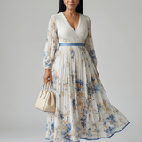 Rielle™ | Vestido midi plisado envolvente