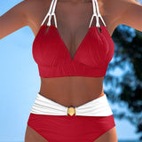 Lily™ | Traje de baño de cintura alta con tirantes dobles y color en contraste