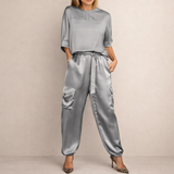 Clara™ | Conjunto satinado holgado estilo cargo