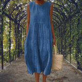 Ginevra™ | Vestido maxi sin mangas con bolsillos