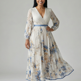 Rielle™ | Vestido midi plisado envolvente