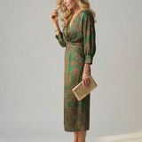 Lune™ | Vestido midi envolvente de color natural