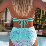 Helen™ | Bikini de dos piezas con top estampado sexy