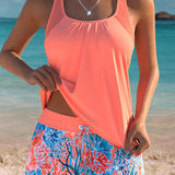 Barbara™ | Elegante estampado oceánico tankini dividido