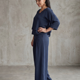 River™ | Conjunto de Top en Capas y Pantalón de Pierna Ancha