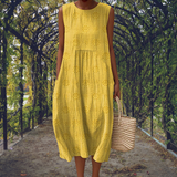 Ginevra™ | Vestido maxi sin mangas con bolsillos