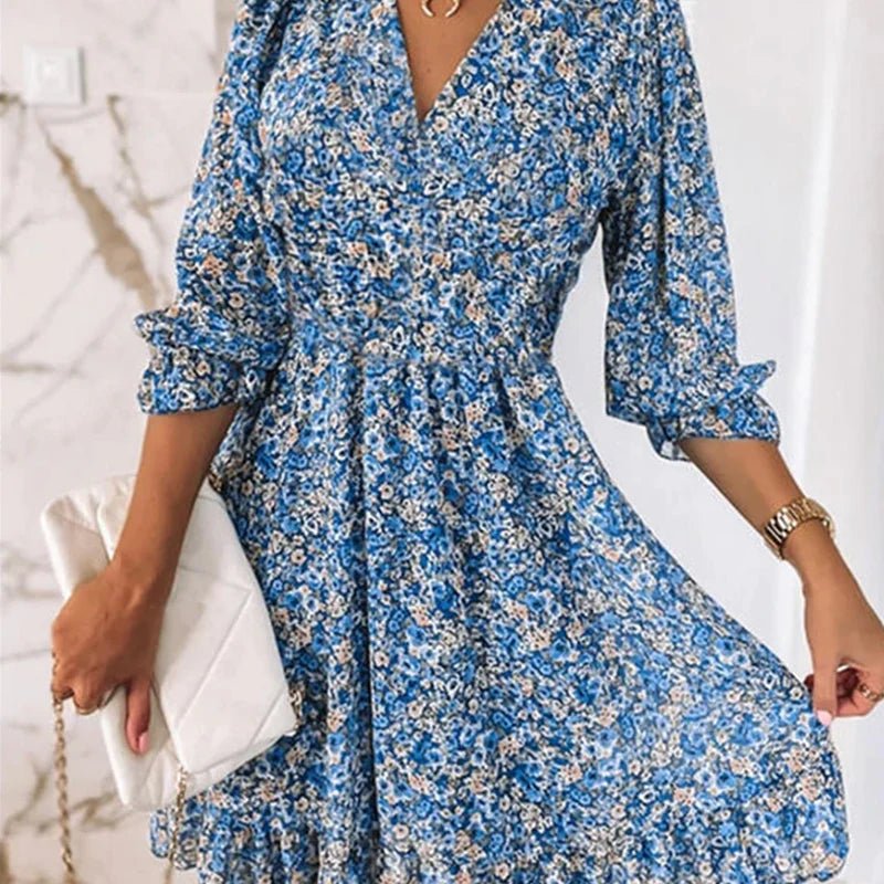 Thessaly™ | Vestido maxi floral elegante