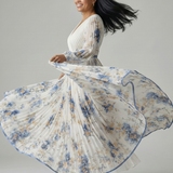 Rielle™ | Vestido midi plisado envolvente