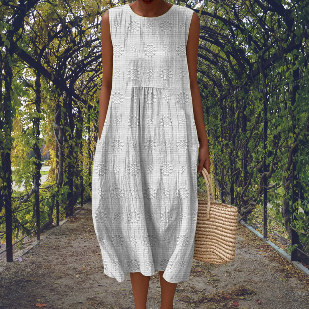 Ginevra™ | Vestido maxi sin mangas con bolsillos