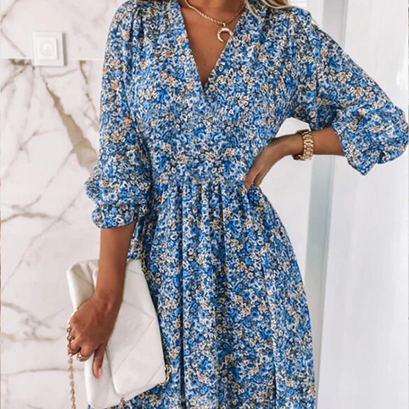 Thessaly™ | Vestido maxi floral elegante