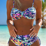 Elina™ | Bikini de estampado abstracto con tirantes finos