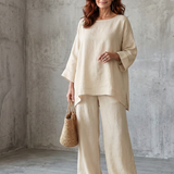 Prue™ | Conjunto de túnica holgada y pantalones de pierna ancha