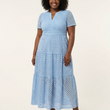 Brielle™ | Vestido midi en capas con escote en V y mangas cortas