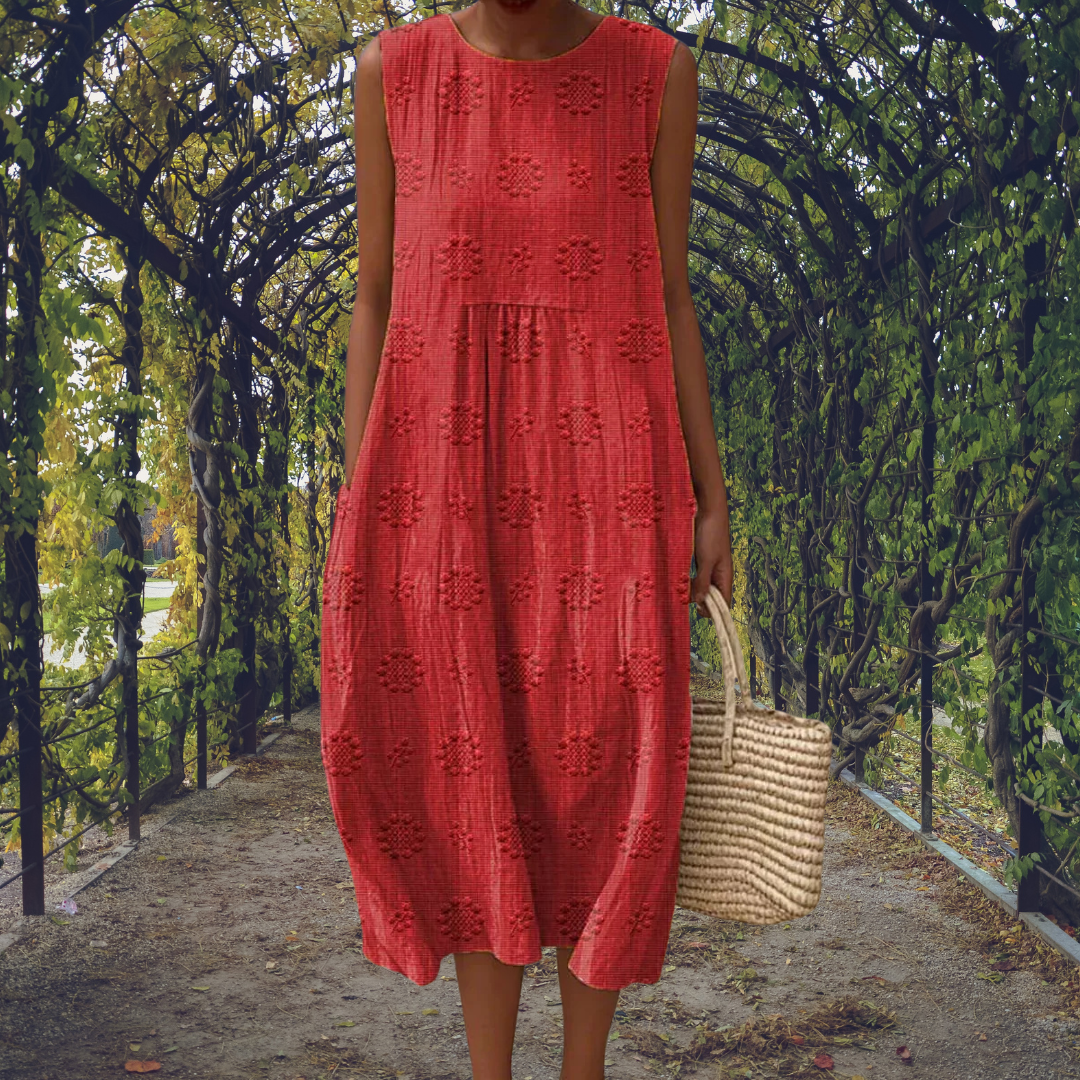 Ginevra™ | Vestido maxi sin mangas con bolsillos