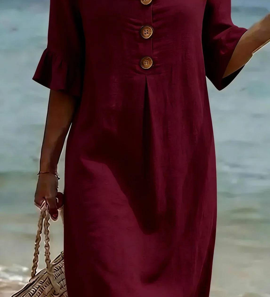 Nuria™ | Vestido texturizado de manga larga