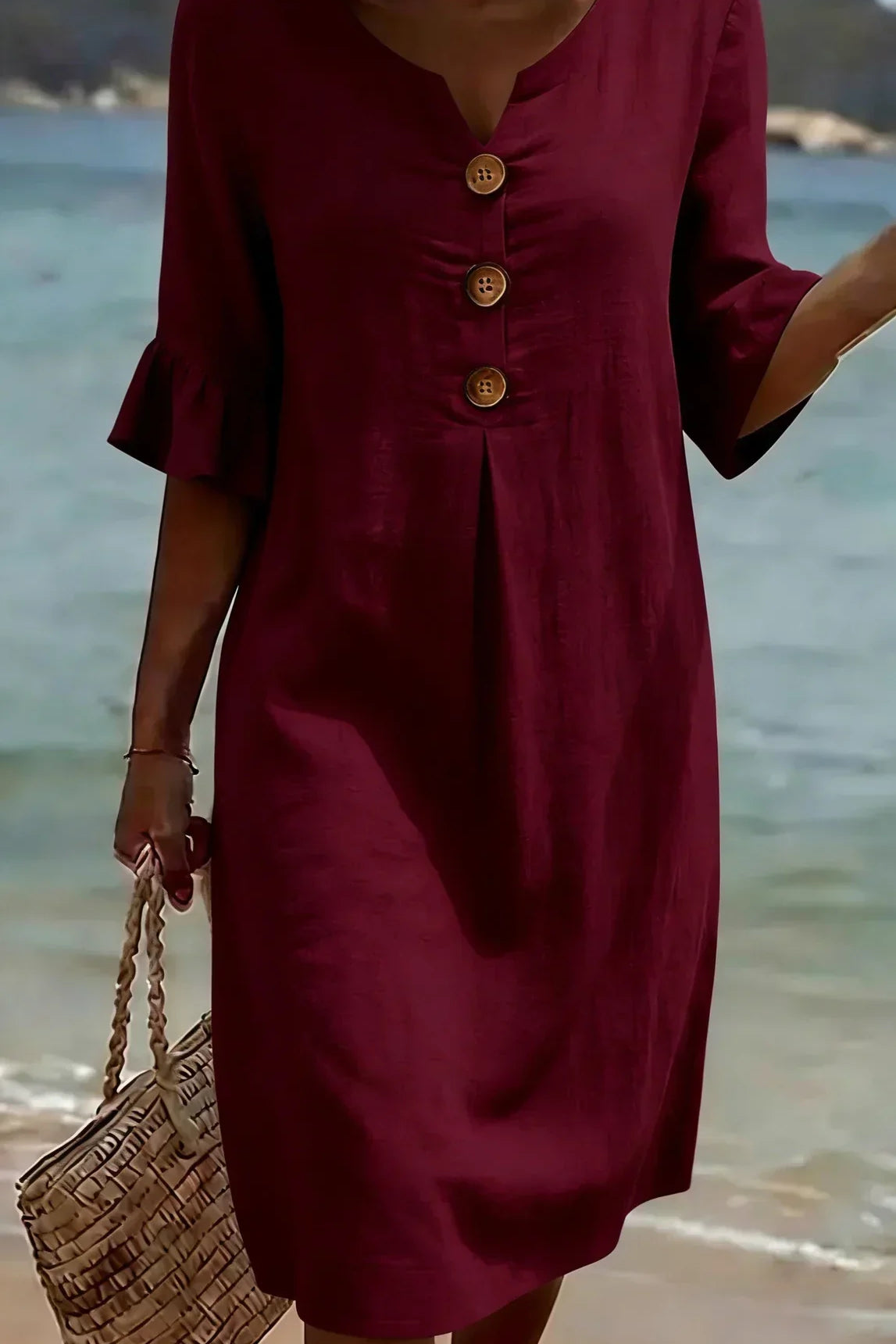 Nuria™ | Vestido texturizado de manga larga