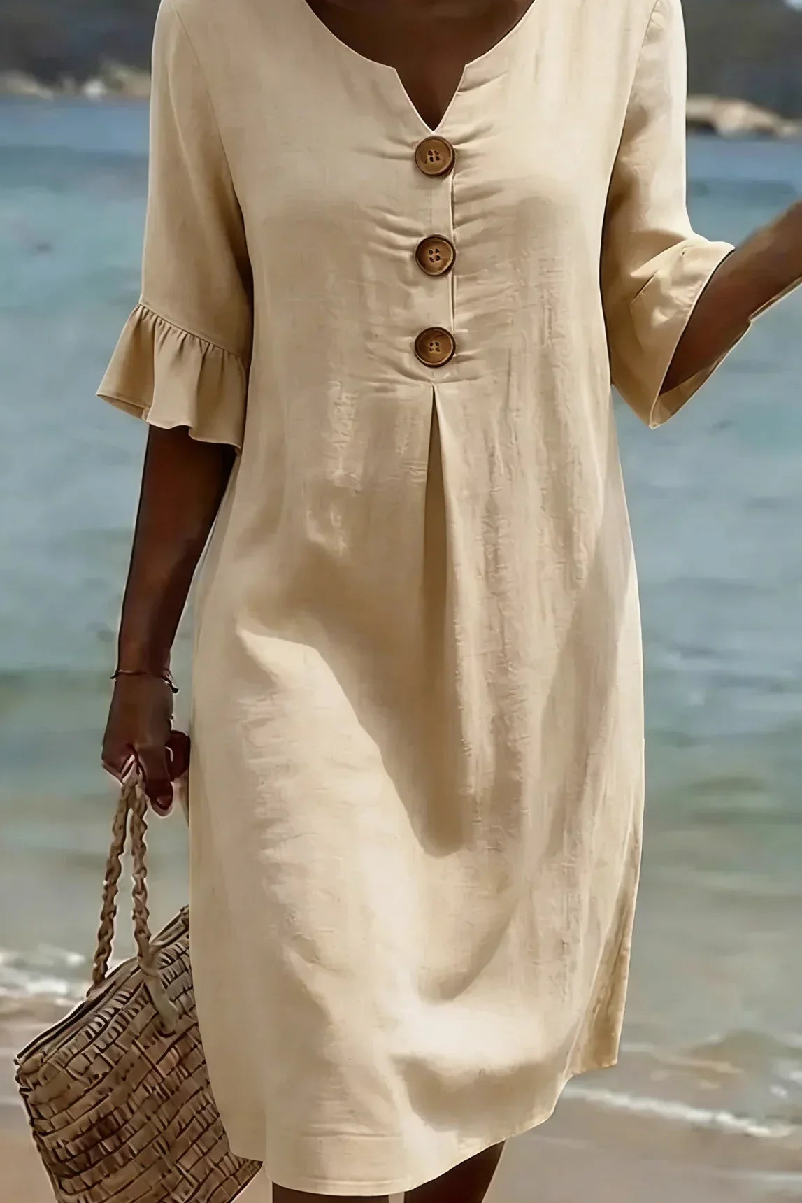 Nuria™ | Vestido texturizado de manga larga