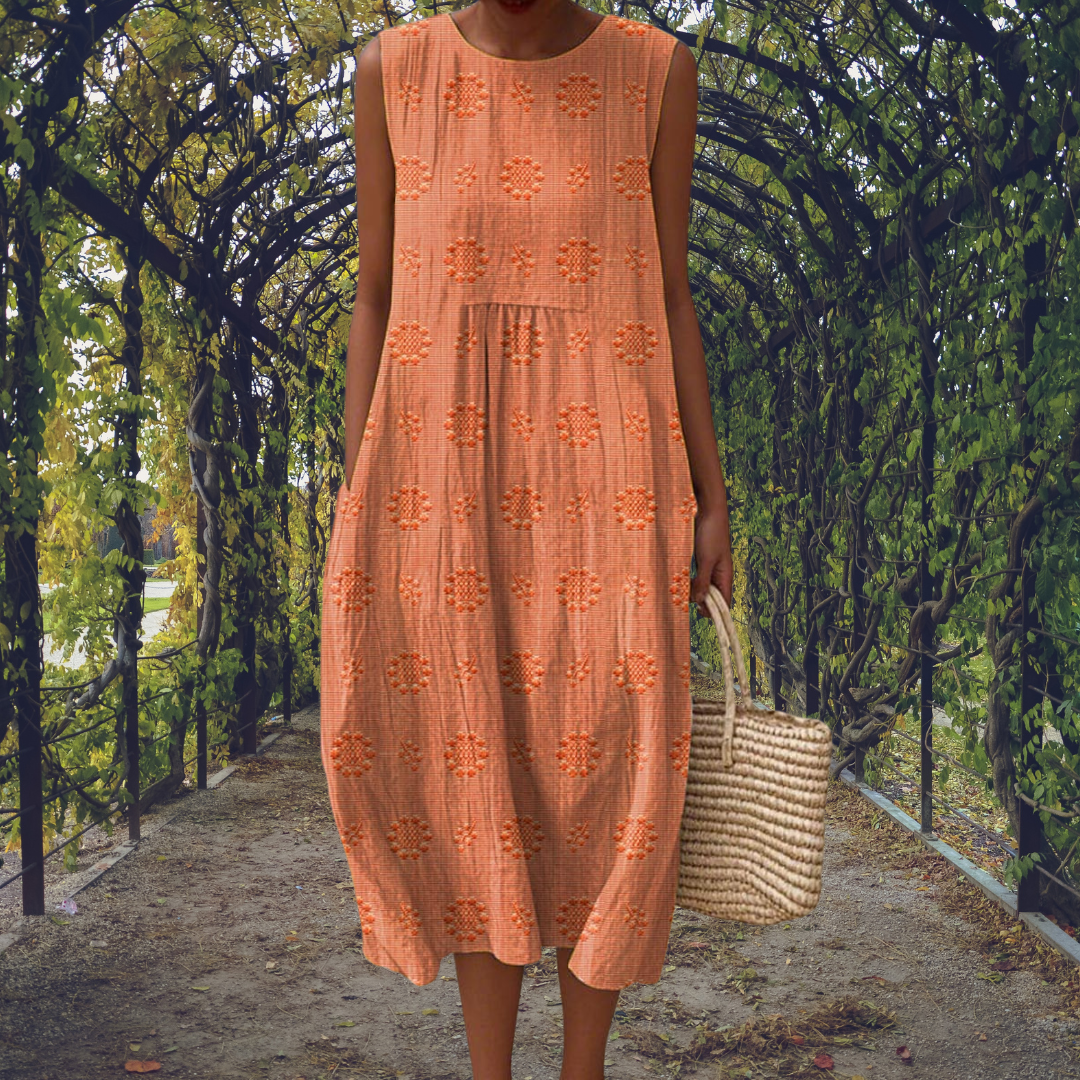 Ginevra™ | Vestido maxi sin mangas con bolsillos