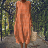 Ginevra™ | Vestido maxi sin mangas con bolsillos