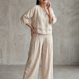 River™ | Conjunto de Top en Capas y Pantalón de Pierna Ancha