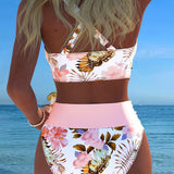 Jolina™ | Bikini de dos piezas con estampado floral y contraste