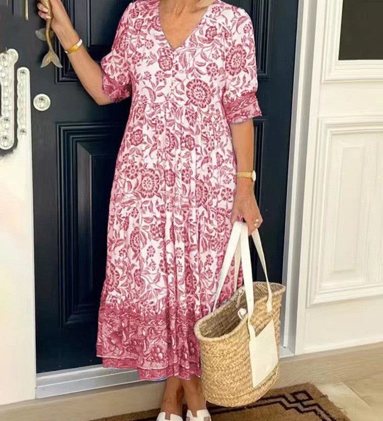 Keisha™ | Elegante escote en V con estampado floral
