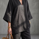 Georgiana™ | Túnica con escote en V y pantalón fruncido