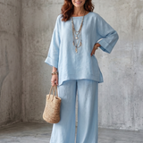 Prue™ | Conjunto de túnica holgada y pantalones de pierna ancha