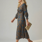 Lune™ | Vestido midi envolvente de color natural