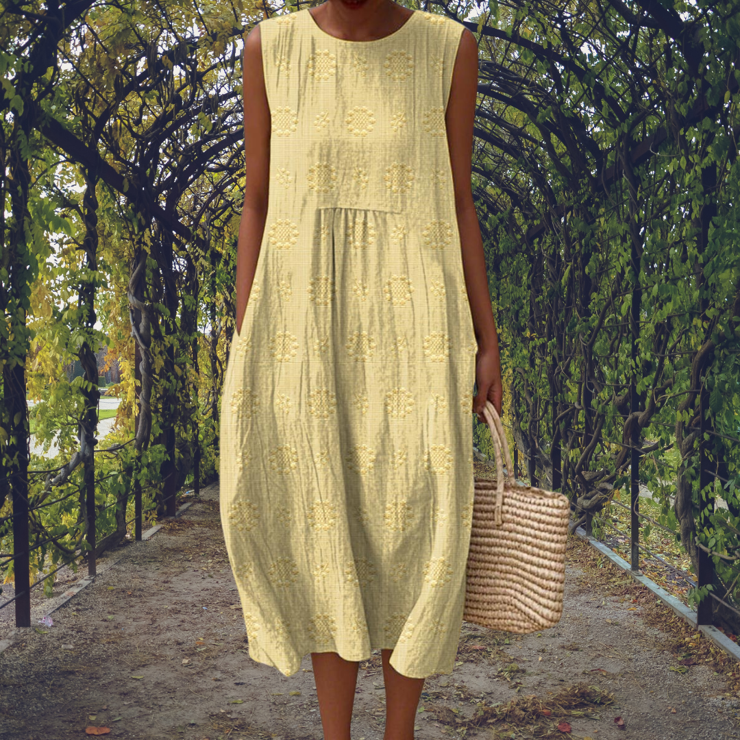 Ginevra™ | Vestido maxi sin mangas con bolsillos