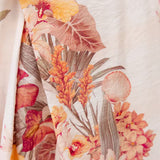 Vestido sin tirantes de estampado floral con lazo en la cintura y abertura en la pierna, de pierna ancha