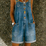 Zoe™ | Mono corto de denim con tirantes