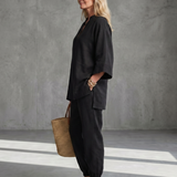 Georgiana™ | Túnica con escote en V y pantalón fruncido