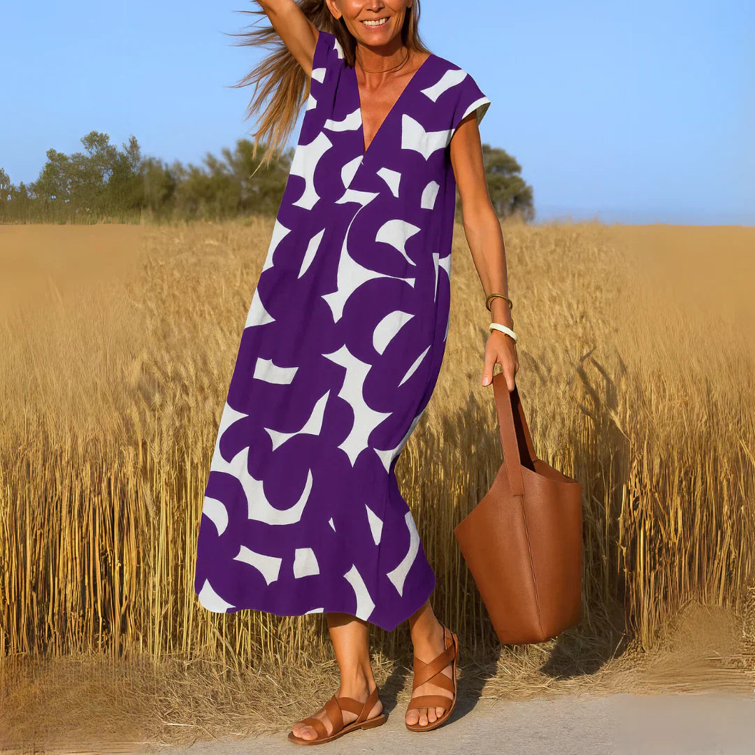 Tatiana™ | Vestido maxi con detalle calado