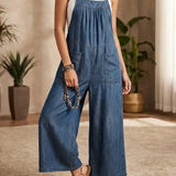 Solmira™ | Mono de denim holgado con tirantes